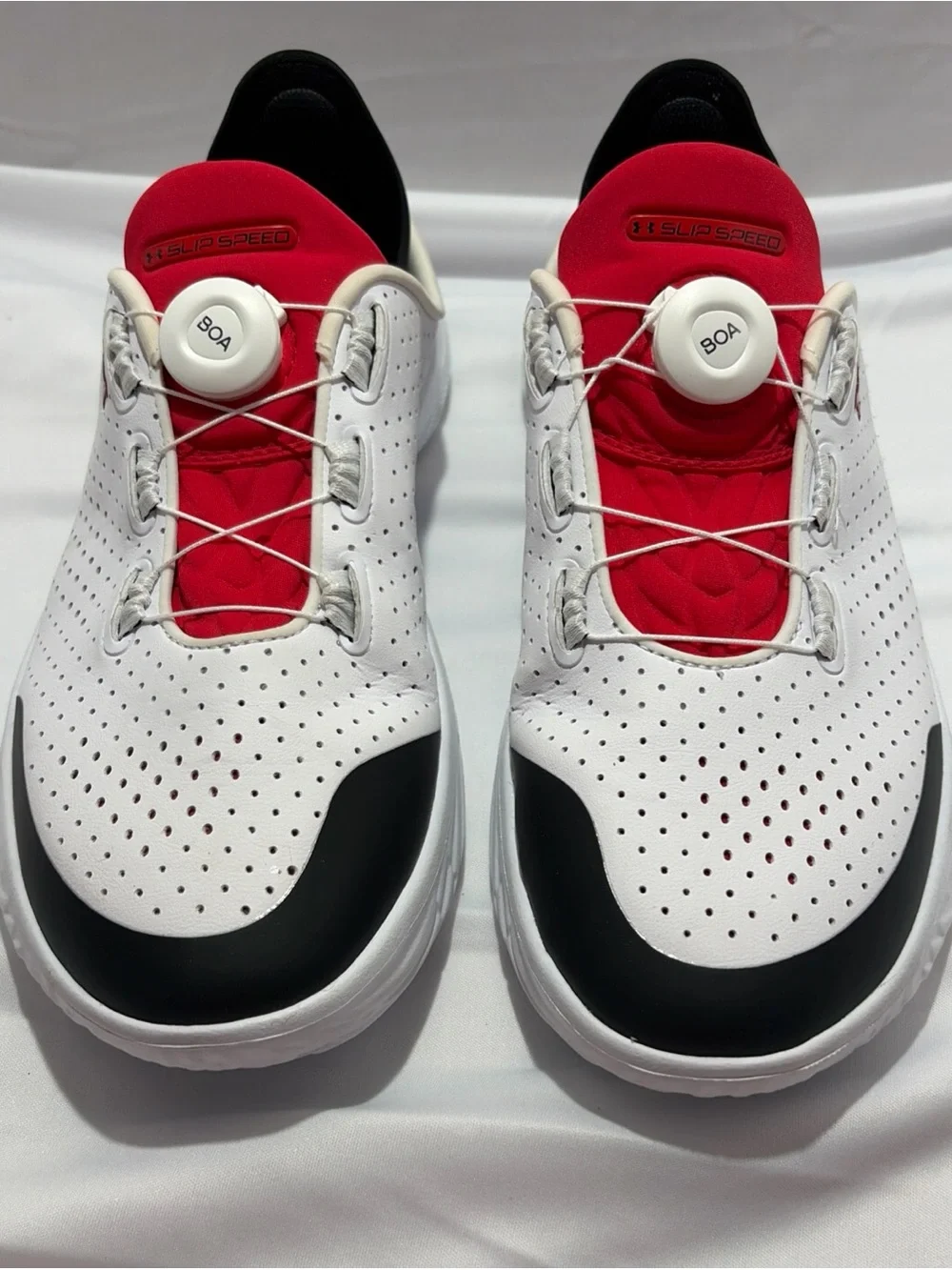Under Armour White, Red & Black SlipSpeed Training Shoes with BOA Closure - Picture 1 of 7